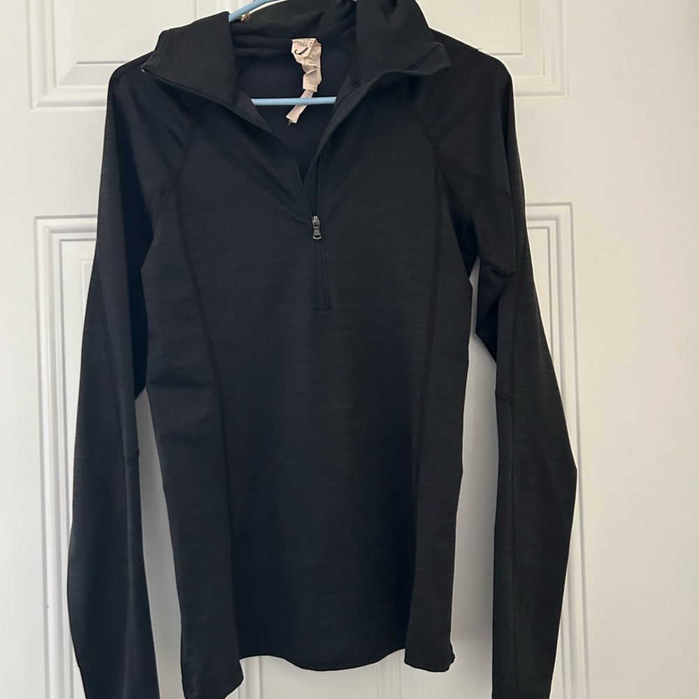 Black Long Sleeve Quarter-Zip Top